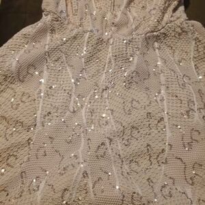 Sleeveless short sequin rose gold dress size large euc